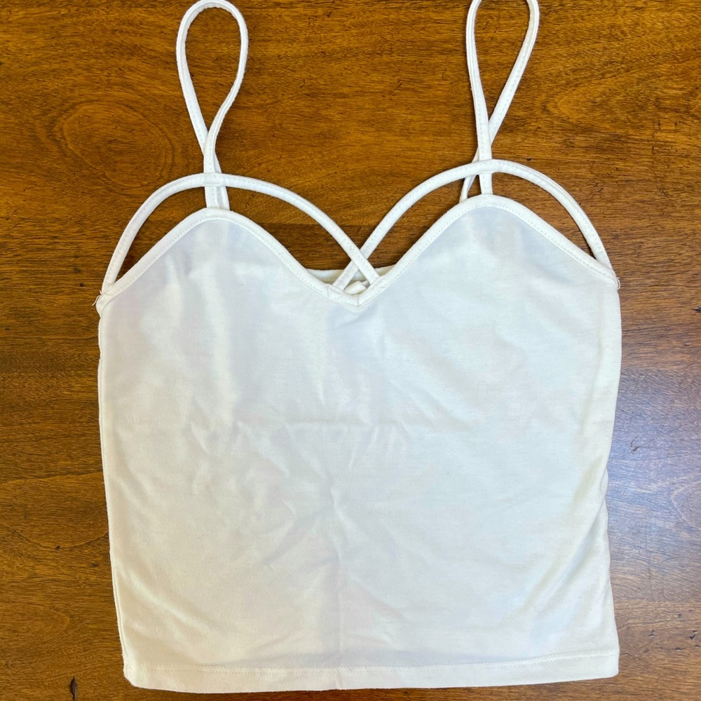 White cropped (not too cropped) tank